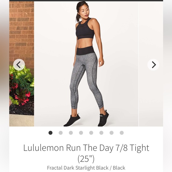 Lululemon run the day tights black grey size 4 - Picture 5 of 5